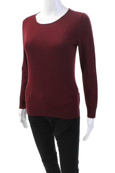 Lafayette 148 New York Womens Long Sleeves Sweater Red Wool Size Petite