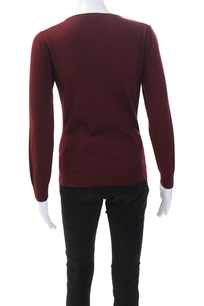 Lafayette 148 New York Womens Long Sleeves Sweater Red Wool Size Petite