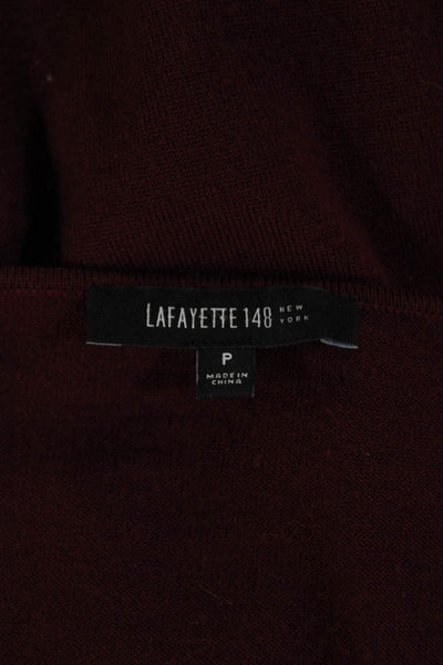 Lafayette 148 New York Womens Long Sleeves Sweater Red Wool Size Petite