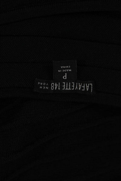 Lafayette 148 New York Womens Short Sleeves Sweater Black Cotton Size Petite