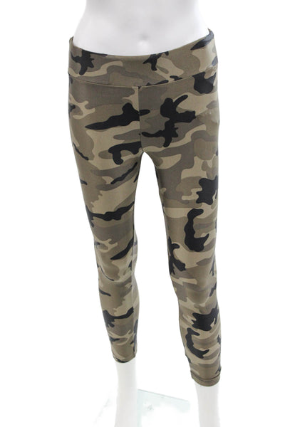 Koral Womens High Waisted Camouflage Print Athletic Leggings Green Size M