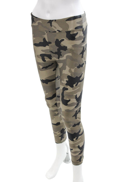 Koral Womens High Waisted Camouflage Print Athletic Leggings Green Size M