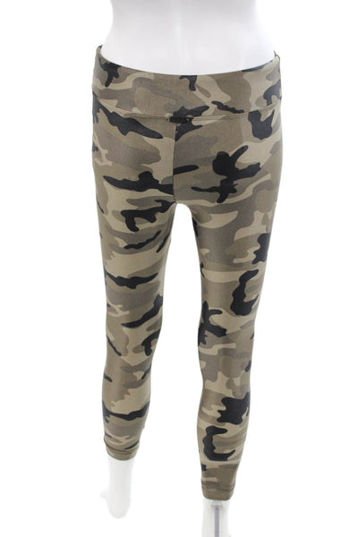 Koral Womens High Waisted Camouflage Print Athletic Leggings Green Size M