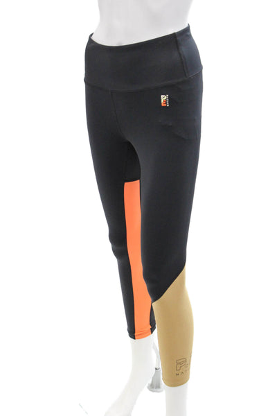 P.E Nation Womens High Waisted Color Blocked Athletic Leggings Black Size M