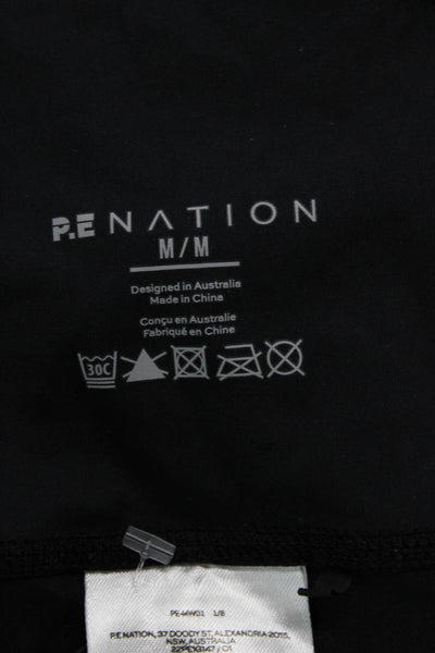 P.E Nation Womens High Waisted Color Blocked Athletic Leggings Black Size M