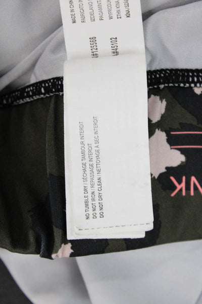 Mink Pink Womens Animal Print Elastic Waist Athletic Leggings Green Size XS