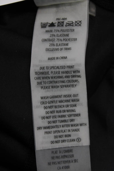 PE Nation Womens High Waisted Striped Detail Athletic Leggings Black Size M