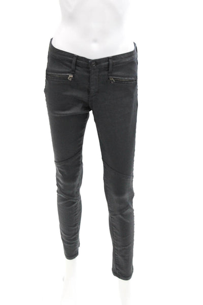 AG Adriano Goldschmied Womens Cotton The Moto Leggings Jeans Black Size 29