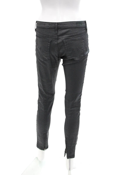 AG Adriano Goldschmied Womens Cotton The Moto Leggings Jeans Black Size 29