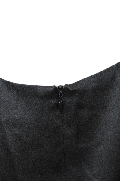 Cami NYC Womens Silk Sleeveless Round Neck Embellished Side Blouse Black Size M