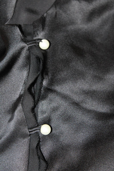 Cami NYC Womens Silk Sleeveless Round Neck Embellished Side Blouse Black Size M