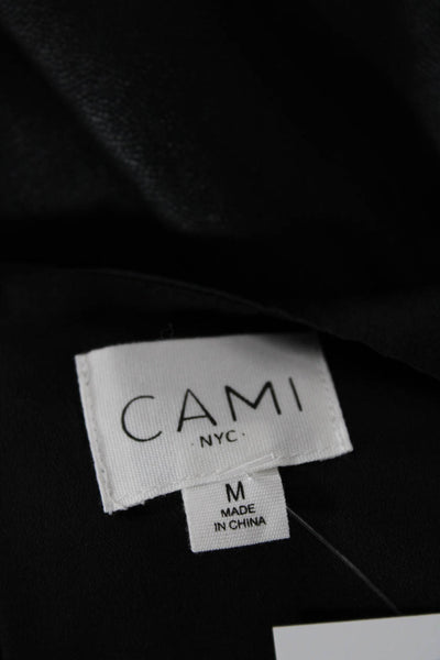 Cami NYC Womens Silk Sleeveless Round Neck Embellished Side Blouse Black Size M