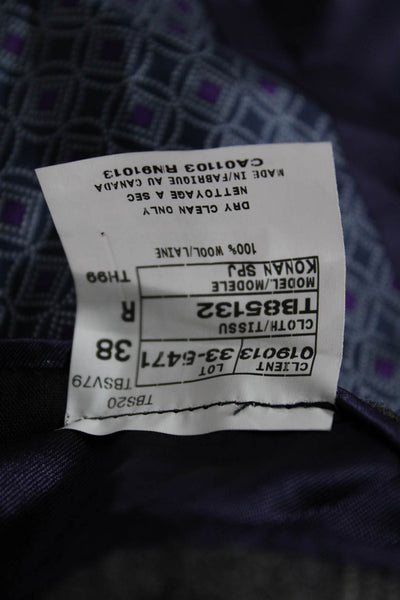 Ted Baker London Womens Wool Plaid Print Two Buttoned Blazer Gray Size 38