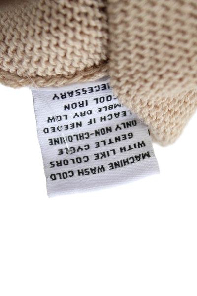 525 Womens Sleeveless V Neck Shell Sweater Camel Beige Cotton Size Small