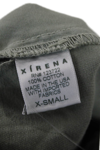 Xirena Womens Paper Bag Waist High Rise Shorts Green Cotton Size Extra Small