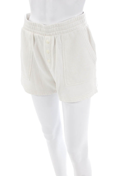 Z Supply Womens Pull On High Rise Sweat Shorts White Cotton Size Small