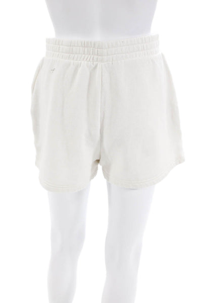 Z Supply Womens Pull On High Rise Sweat Shorts White Cotton Size Small