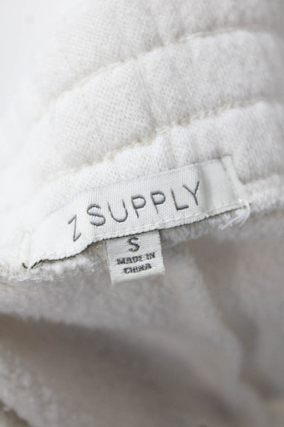 Z Supply Womens Pull On High Rise Sweat Shorts White Cotton Size Small
