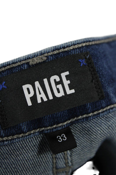 Paige Black Label Womens Skinny Leg Louis Wash Lennox Jeans Blue Cotton Size 33
