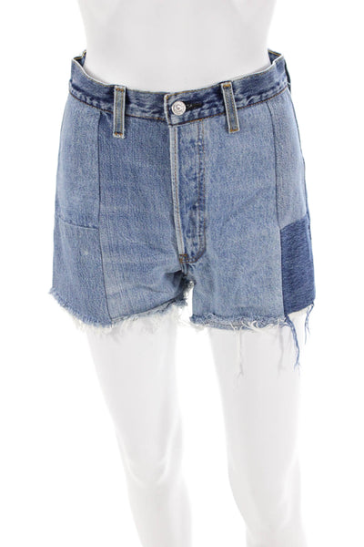 Re/Done Levis Womens Denim high Rise Cut Off Shorts Blue Cotton Size 25