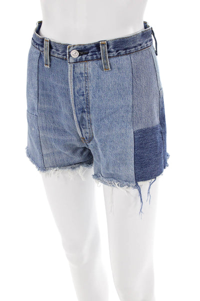 Re/Done Levis Womens Denim high Rise Cut Off Shorts Blue Cotton Size 25