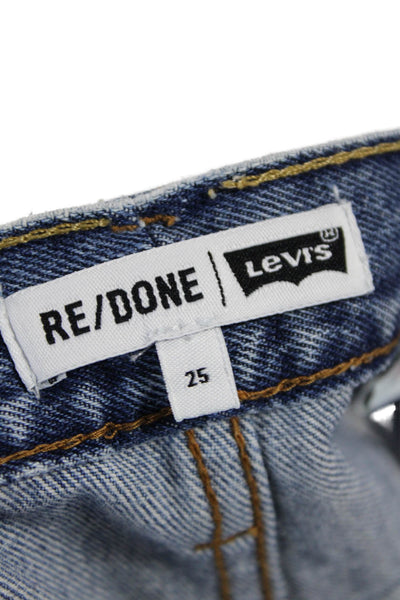 Re/Done Levis Womens Denim high Rise Cut Off Shorts Blue Cotton Size 25