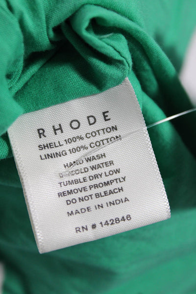 Rhode Womens Abstract Print Pull On Mini Skirt Green Blue Cotton Size  0