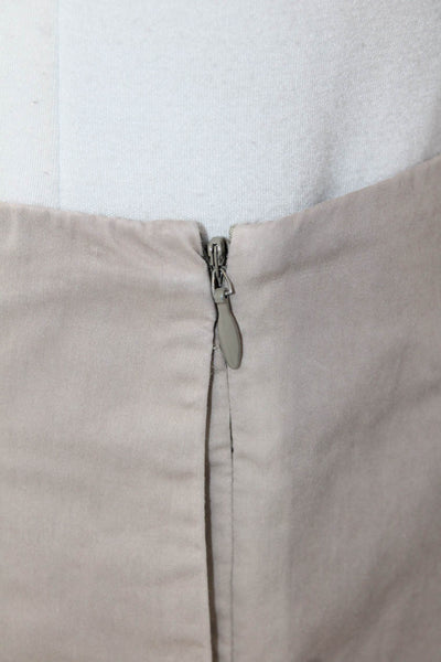 Marni Womens Cotton Pleated Knee Length Pencil Skirt Beige Size 38