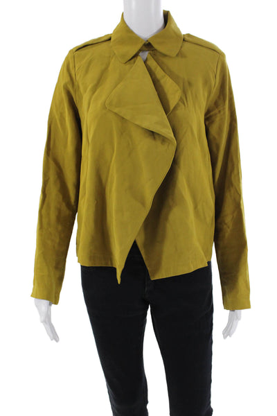 Zara Basic Collection Womens Long Sleeve Open Front Light Jacket Green Size S