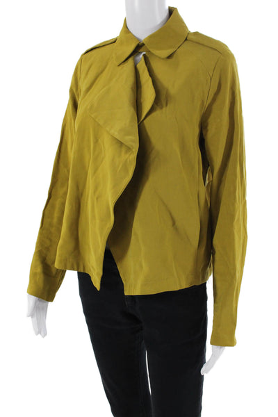 Zara Basic Collection Womens Long Sleeve Open Front Light Jacket Green Size S