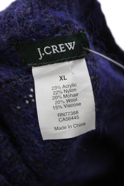 J Crew Womens V-Neck Short Sleeve Pullover Knit Sweater Purple Size XL