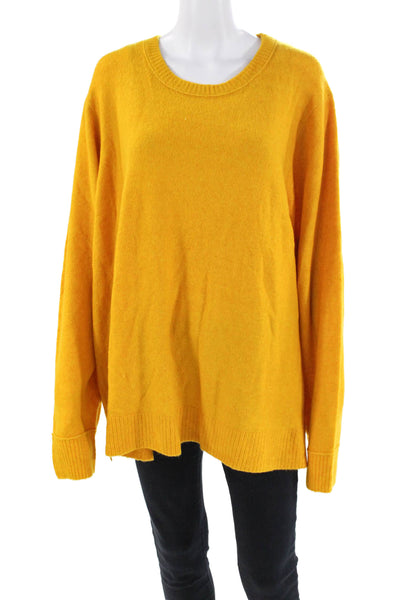 J Crew Womens Long Sleeve Crew Neck Knit Pullover Sweater Yellow Size 3X