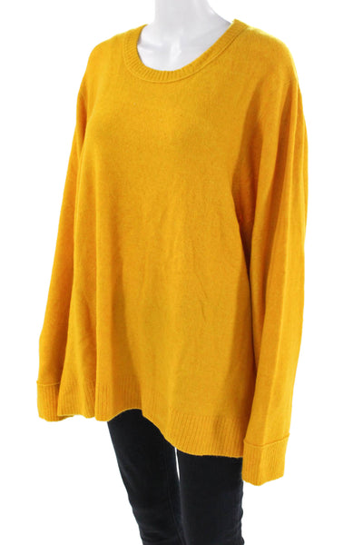 J Crew Womens Long Sleeve Crew Neck Knit Pullover Sweater Yellow Size 3X