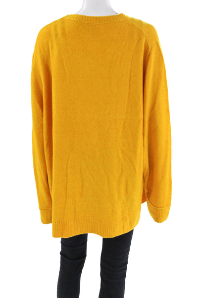 J Crew Womens Long Sleeve Crew Neck Knit Pullover Sweater Yellow Size 3X