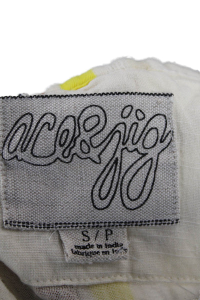 Ace & Jig Womens Cotton Striped Print Sleeveless Tank Top Cream Size S