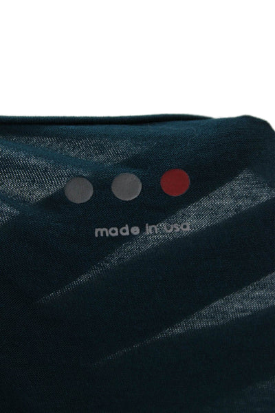 Three Dots Womens Stretch Round Neck Long Sleeve Mini Dress Blue Size 2XL