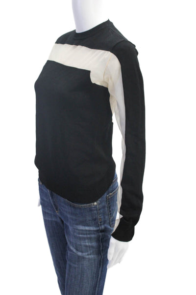 Alessandro Dell Acqua Womens Crew Neck Sweater Black Beige Size EUR 42