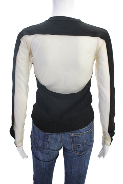 Alessandro Dell Acqua Womens Crew Neck Sweater Black Beige Size EUR 42