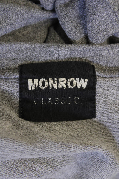 Monrow Womens Long Sleeves Crew Neck Sweatshirt Gray Cotton Size Extra Small