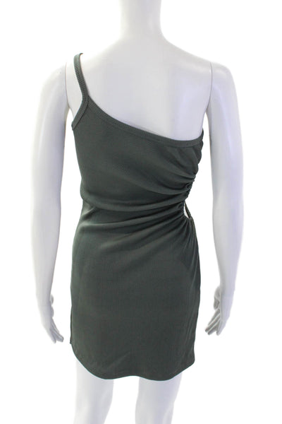 Kimberly Taylor Womens One Shoulder Body Con Dress Green Size Extra Small