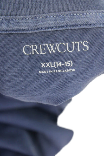 Crewcuts Boys Cotton Round Neck Long Sleeve Pullover Sweatshirt Blue Size 2XL