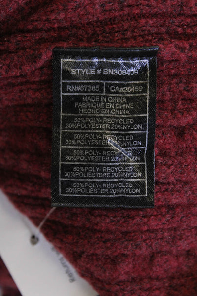 Steve Madden Womens Cable Knit Long Sleeves Crew Neck Sweater Red Size Small