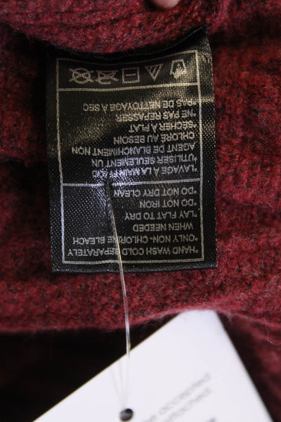 Steve Madden Womens Cable Knit Long Sleeves Crew Neck Sweater Red Size Small