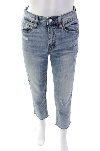 Daze Womens High Rise Slim Leg Tough Love Jeans Blue Cotton Size 25
