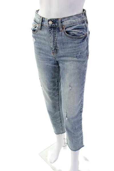 Daze Womens High Rise Slim Leg Tough Love Jeans Blue Cotton Size 25