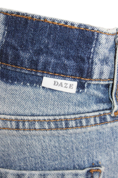 Daze Womens High Rise Slim Leg Tough Love Jeans Blue Cotton Size 25
