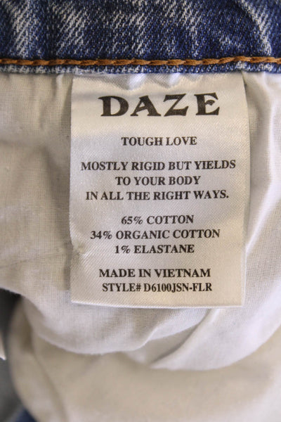 Daze Womens High Rise Slim Leg Tough Love Jeans Blue Cotton Size 25