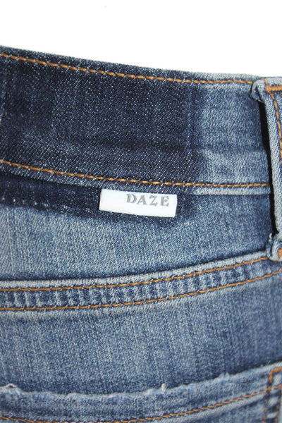 Daze Womens Repreve High Rise Boot Cut Jeans Blue Cotton Size 25