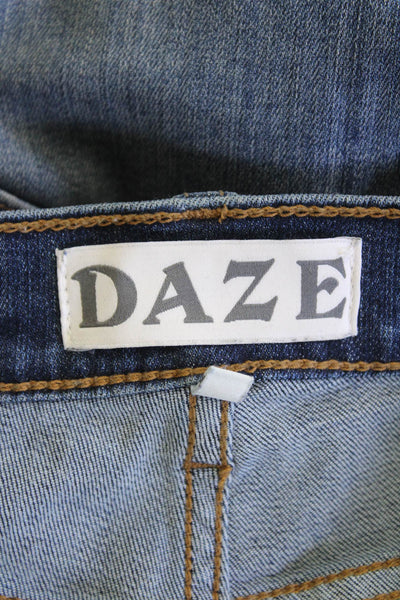 Daze Womens Repreve High Rise Boot Cut Jeans Blue Cotton Size 25