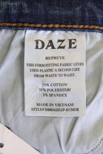Daze Womens Repreve High Rise Boot Cut Jeans Blue Cotton Size 25